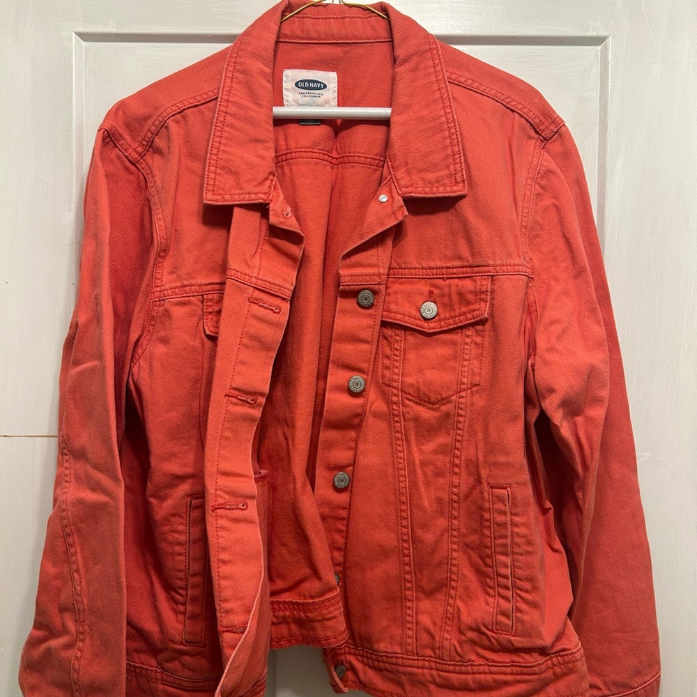 Coral Pink Jean Jacket - Old Navy